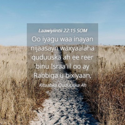 Picture 04 - Laawiyiintii 22:15 SOM - Oo iyagu waa inayan nijaasayn waxyaalaha quduuska - Bible Verse Picture