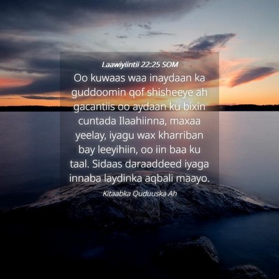Picture 04 - Laawiyiintii 22:25 SOM - Oo kuwaas waa inaydaan ka guddoomin qof shisheeye - Bible Verse Picture
