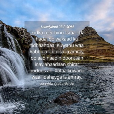 Picture 04 - Laawiyiintii 23:2 SOM - Dadka reer binu Israa'iil la hadal oo waxaad ku - Bible Verse Picture