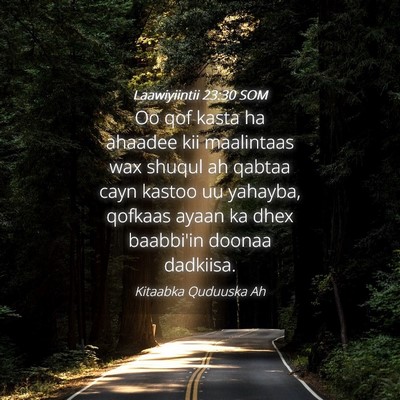 Picture 04 - Laawiyiintii 23:30 SOM - Oo qof kasta ha ahaadee kii maalintaas wax shuqul - Bible Verse Picture
