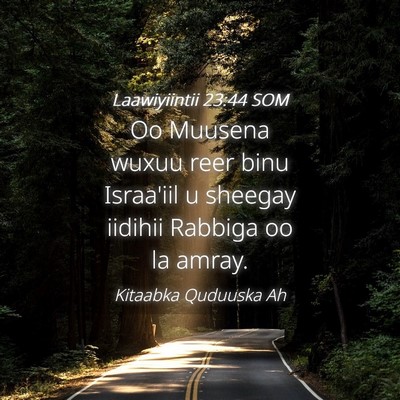 Picture 04 - Laawiyiintii 23:44 SOM - Oo Muusena wuxuu reer binu Israa'iil u sheegay - Bible Verse Picture