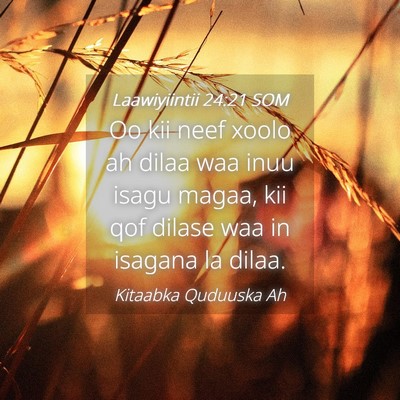 Picture 04 - Laawiyiintii 24:21 SOM - Oo kii neef xoolo ah dilaa waa inuu isagu magaa, - Bible Verse Picture