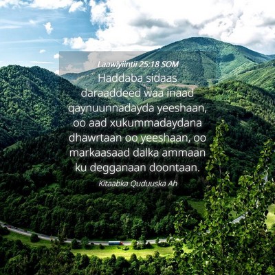 Picture 04 - Laawiyiintii 25:18 SOM - Haddaba sidaas daraaddeed waa inaad - Bible Verse Picture