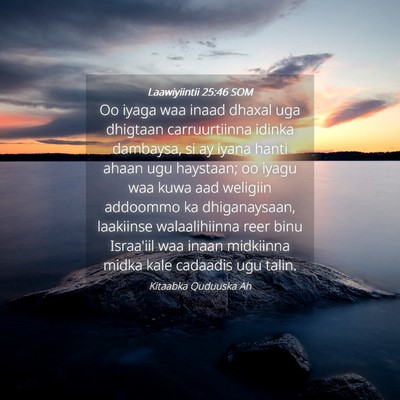Picture 04 - Laawiyiintii 25:46 SOM - Oo iyaga waa inaad dhaxal uga dhigtaan - Bible Verse Picture