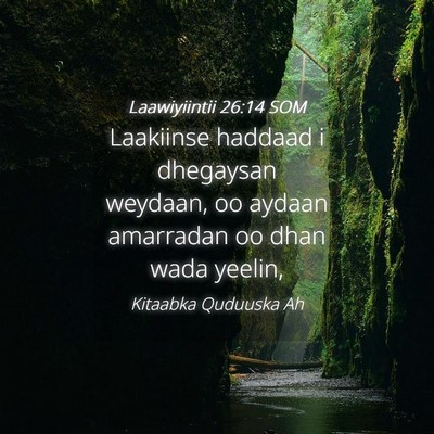 Picture 04 - Laawiyiintii 26:14 SOM - Laakiinse haddaad i dhegaysan weydaan, oo aydaan - Bible Verse Picture