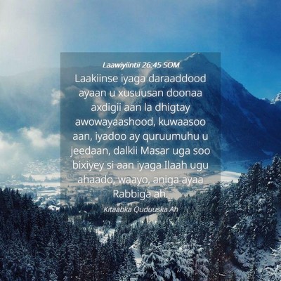 Picture 04 - Laawiyiintii 26:45 SOM - Laakiinse iyaga daraaddood ayaan u xusuusan - Bible Verse Picture