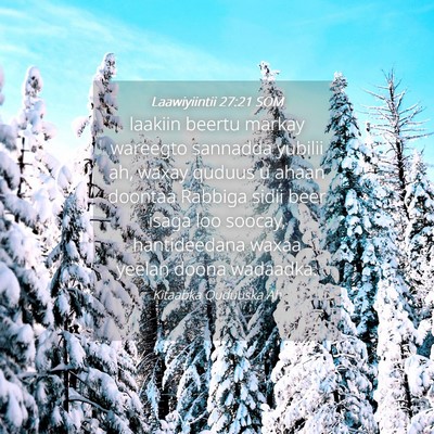 Picture 04 - Laawiyiintii 27:21 SOM - laakiin beertu markay wareegto sannadda yubilii - Bible Verse Picture