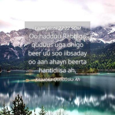 Picture 04 - Laawiyiintii 27:22 SOM - Oo hadduu Rabbiga quduus uga dhigo beer uu soo - Bible Verse Picture