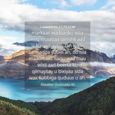 Picture 04 - Laawiyiintii 27:23 SOM - markaas wadaadku waa inuu xisaabaa qiimihii aad - Bible Verse Picture