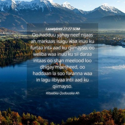 Picture 04 - Laawiyiintii 27:27 SOM - Oo hadduu yahay neef nijaas ah markaas isagu waa - Bible Verse Picture