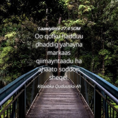 Picture 04 - Laawiyiintii 27:4 SOM - Oo qofku hadduu dhaddig yahayna markaas - Bible Verse Picture