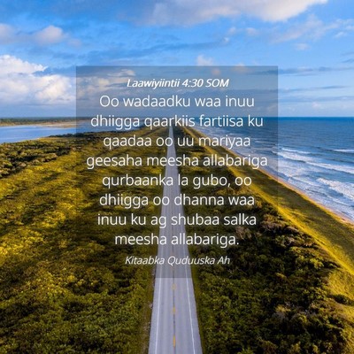 Picture 04 - Laawiyiintii 4:30 SOM - Oo wadaadku waa inuu dhiigga qaarkiis fartiisa ku - Bible Verse Picture