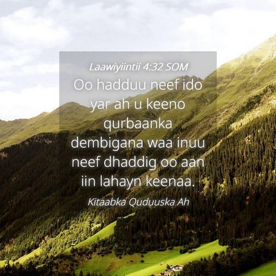 Picture 04 - Laawiyiintii 4:32 SOM - Oo hadduu neef ido yar ah u keeno qurbaanka - Bible Verse Picture