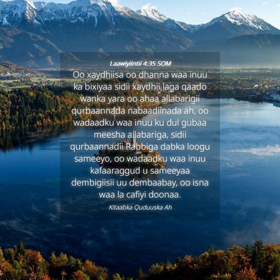 Picture 04 - Laawiyiintii 4:35 SOM - Oo xaydhiisa oo dhanna waa inuu ka bixiyaa sidii - Bible Verse Picture