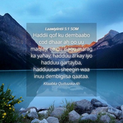 Picture 04 - Laawiyiintii 5:1 SOM - Haddii qof ku dembaabo cod dhaar ah oo uu maqlay, - Bible Verse Picture