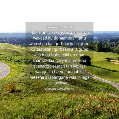 Picture 04 - Laawiyiintii 6:9 SOM - Haaruun iyo wiilashiisa amar oo waxaad ku - Bible Verse Picture