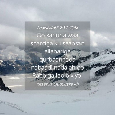 Picture 04 - Laawiyiintii 7:11 SOM - Oo kanuna waa sharciga ku saabsan allabariga - Bible Verse Picture