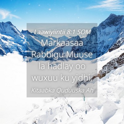 Picture 04 - Laawiyiintii 8:1 SOM - Markaasaa Rabbigu Muuse la hadlay oo wuxuu ku - Bible Verse Picture