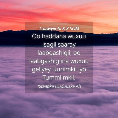 Picture 04 - Laawiyiintii 8:8 SOM - Oo haddana wuxuu isagii saaray laabgashigii, oo - Bible Verse Picture