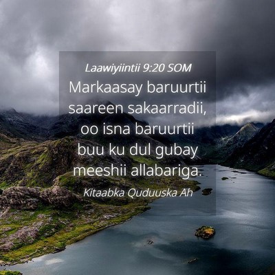 Picture 04 - Laawiyiintii 9:20 SOM - Markaasay baruurtii saareen sakaarradii, oo isna - Bible Verse Picture