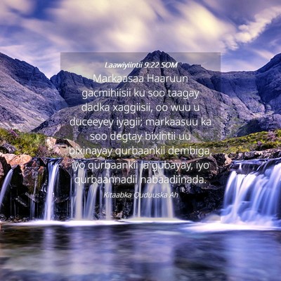 Picture 04 - Laawiyiintii 9:22 SOM - Markaasaa Haaruun gacmihiisii ku soo taagay dadka - Bible Verse Picture
