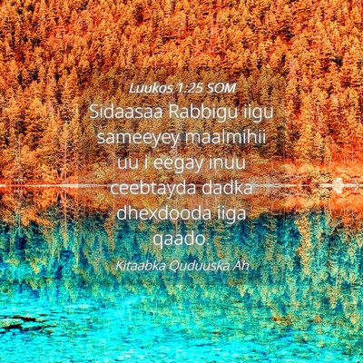 Picture 04 - Luukos 1:25 SOM - Sidaasaa Rabbigu iigu sameeyey maalmihii uu i - Bible Verse Picture