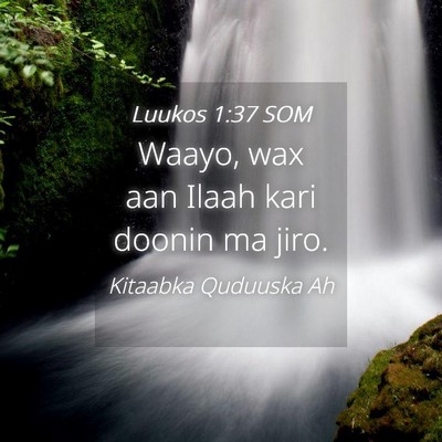 Picture 04 - Luukos 1:37 SOM - Waayo, wax aan Ilaah kari doonin ma - Bible Verse Picture