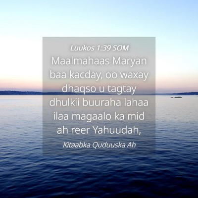 Picture 04 - Luukos 1:39 SOM - Maalmahaas Maryan baa kacday, oo waxay dhaqso u - Bible Verse Picture