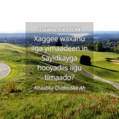 Picture 04 - Luukos 1:43 SOM - Xaggee waxanu iiga yimaadeen in Sayidkayga - Bible Verse Picture