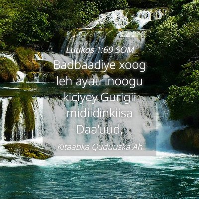 Picture 04 - Luukos 1:69 SOM - Badbaadiye xoog leh ayuu inoogu kiciyey Gurigii - Bible Verse Picture