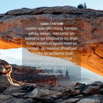 Picture 04 - Luukos 11:42 SOM - Laakiin waa idiin hoog, Farrisiin yahay, waayo, - Bible Verse Picture