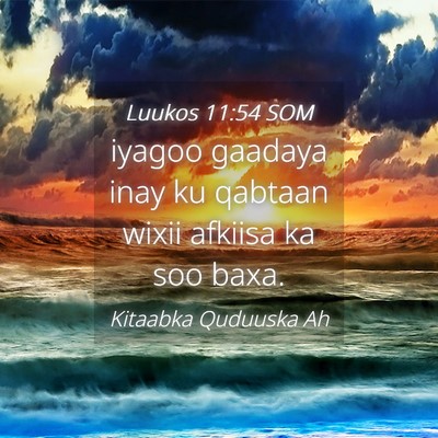 Picture 04 - Luukos 11:54 SOM - iyagoo gaadaya inay ku qabtaan wixii afkiisa ka - Bible Verse Picture