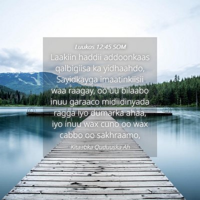 Picture 04 - Luukos 12:45 SOM - Laakiin haddii addoonkaas qalbigiisa ka - Bible Verse Picture