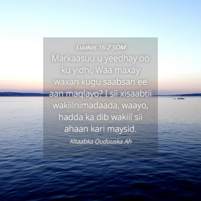 Picture 04 - Luukos 16:2 SOM - Markaasuu u yeedhay oo ku yidhi, Waa maxay waxan - Bible Verse Picture