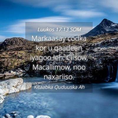 Picture 04 - Luukos 17:13 SOM - Markaasay codka kor u qaadeen iyagoo leh, Ciisow, - Bible Verse Picture