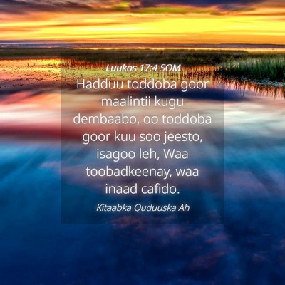Picture 04 - Luukos 17:4 SOM - Hadduu toddoba goor maalintii kugu dembaabo, oo - Bible Verse Picture