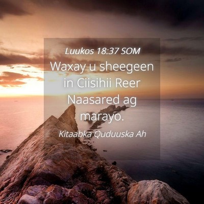 Picture 04 - Luukos 18:37 SOM - Waxay u sheegeen in Ciisihii Reer Naasared ag - Bible Verse Picture