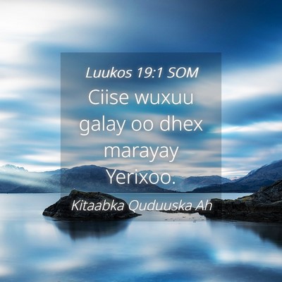 Picture 04 - Luukos 19:1 SOM - Ciise wuxuu galay oo dhex marayay - Bible Verse Picture