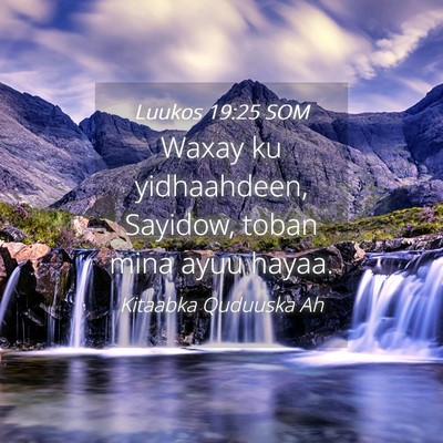 Picture 04 - Luukos 19:25 SOM - Waxay ku yidhaahdeen, Sayidow, toban mina ayuu - Bible Verse Picture