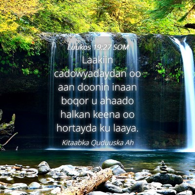 Picture 04 - Luukos 19:27 SOM - Laakiin cadowyadaydan oo aan doonin inaan boqor u - Bible Verse Picture