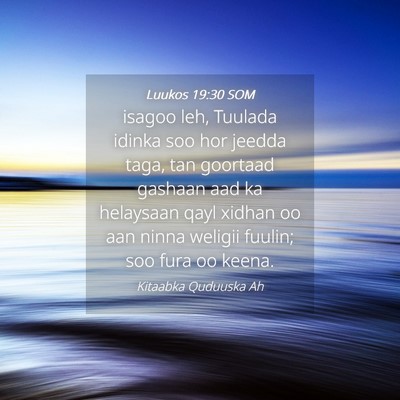 Picture 04 - Luukos 19:30 SOM - isagoo leh, Tuulada idinka soo hor jeedda taga, - Bible Verse Picture