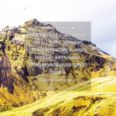 Picture 04 - Luukos 19:40 SOM - Markaasuu u jawaabay oo ku yidhi, Waxaan idinku - Bible Verse Picture
