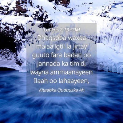Picture 04 - Luukos 2:13 SOM - Dhaqsoba waxaa malaa'igtii la jirtay guuto fara - Bible Verse Picture