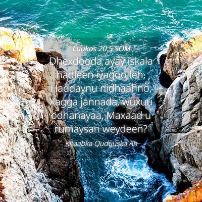 Picture 04 - Luukos 20:5 SOM - Dhexdooda ayay iskala hadleen iyagoo leh, - Bible Verse Picture