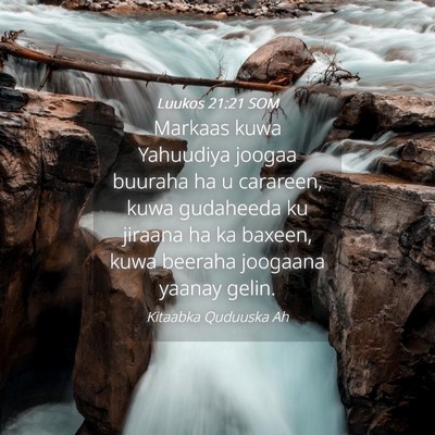 Picture 04 - Luukos 21:21 SOM - Markaas kuwa Yahuudiya joogaa buuraha ha u - Bible Verse Picture