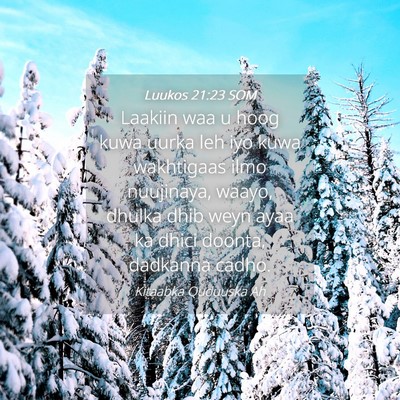 Picture 04 - Luukos 21:23 SOM - Laakiin waa u hoog kuwa uurka leh iyo kuwa - Bible Verse Picture