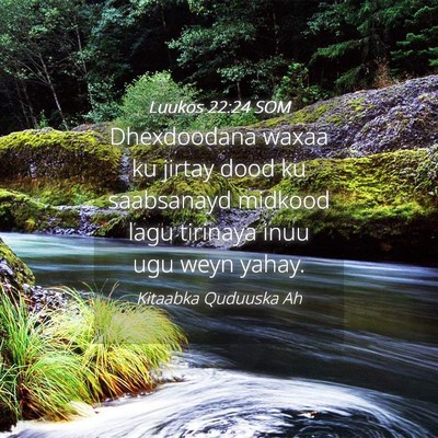 Picture 04 - Luukos 22:24 SOM - Dhexdoodana waxaa ku jirtay dood ku saabsanayd - Bible Verse Picture