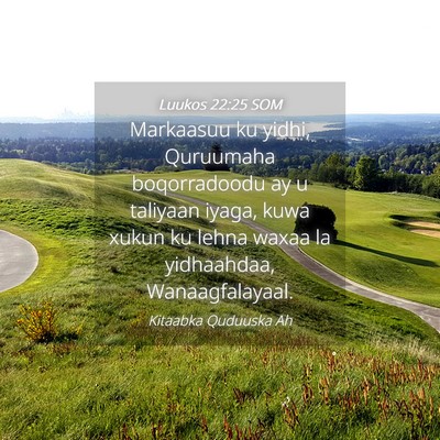 Picture 04 - Luukos 22:25 SOM - Markaasuu ku yidhi, Quruumaha boqorradoodu ay u - Bible Verse Picture