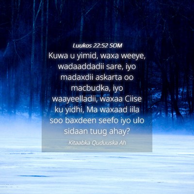 Picture 04 - Luukos 22:52 SOM - Kuwa u yimid, waxa weeye, wadaaddadii sare, iyo - Bible Verse Picture