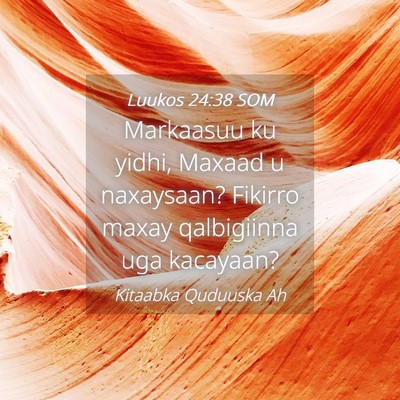 Picture 04 - Luukos 24:38 SOM - Markaasuu ku yidhi, Maxaad u naxaysaan? Fikirro - Bible Verse Picture